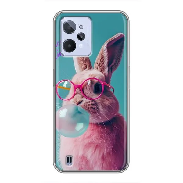 Чехол с принтом «Кролик в очках» для Realme C31 Чехол с принтом «Кролик в очках» для Realme C31