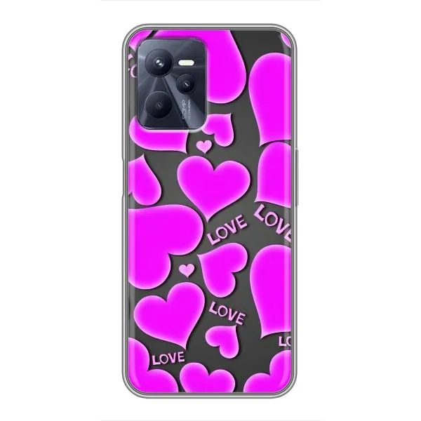 Чехол с принтом «Pink hearts» для Realme C35