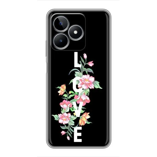 Чехол с принтом «Цветы LOVE» для Realme C53
