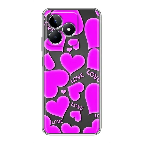Чехол с принтом «Pink hearts» для Realme C53