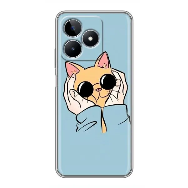 Чехол с принтом «Котик в очках» для Realme C53