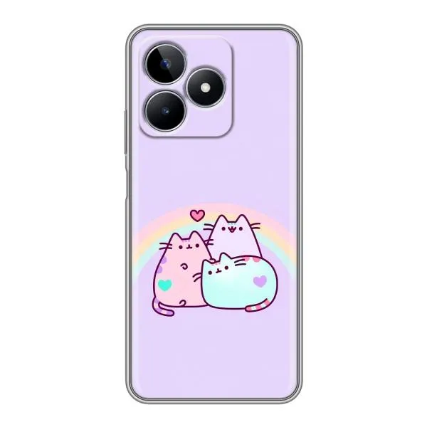Чехол с принтом «Радужные котики» для Realme C53