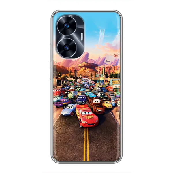 Чехол с принтом «Тачки на трассе» для Realme C55 Чехол с принтом «Тачки на трассе» для Realme C55