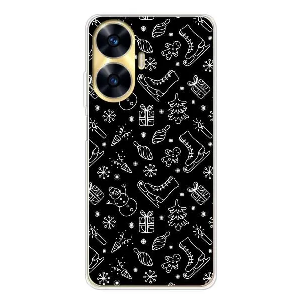 Чехол с принтом «Новогодний фон» для Realme C56