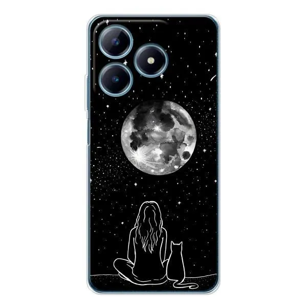 Чехол с принтом «Девушка с котом» для Realme C61 Чехол с принтом «Девушка с котом» для Realme C61
