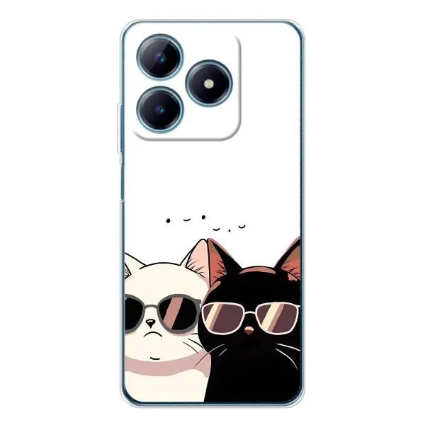 Чехол с принтом «Коты в очках» для Realme C61 Чехол с принтом «Коты в очках» для Realme C61