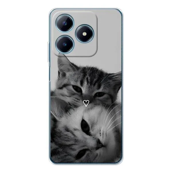 Чехол с принтом «Пара котов» для Realme C61 Чехол с принтом «Пара котов» для Realme C61