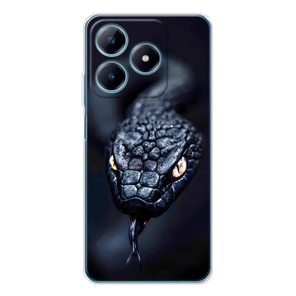 Чехол с принтом «Черная змея» для Realme C61 Чехол с принтом «Черная змея» для Realme C61