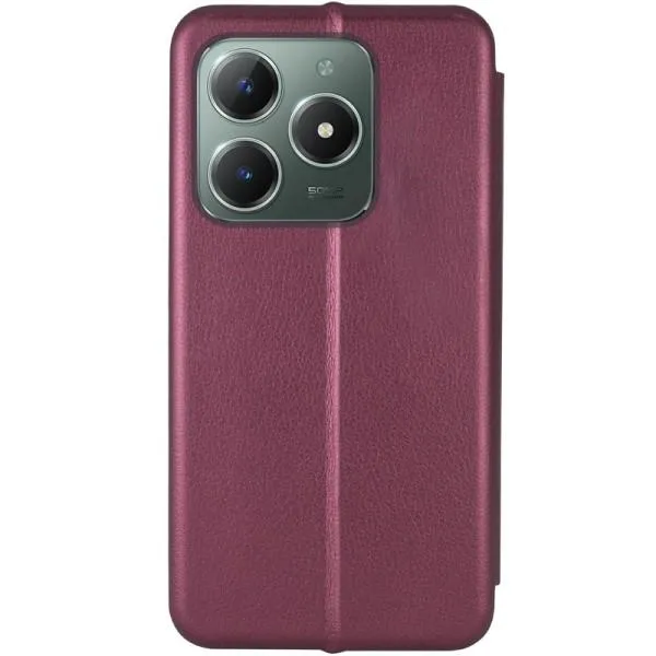 Кожаный чехол-книжка Classy для Realme C63 4G — Бордовый — фото 3
