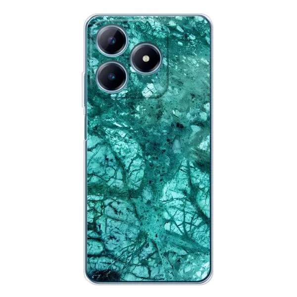 Чехол с принтом «Зеленый мрамор» для Realme C63 4G