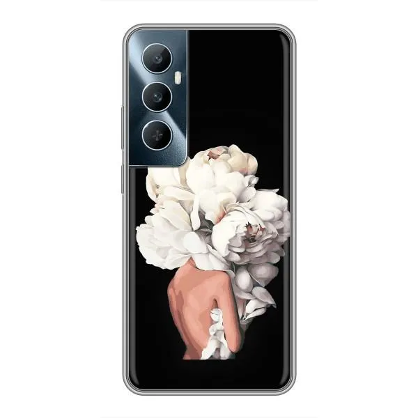 Чехол с принтом «Белые цветы» для Realme C65 Чехол с принтом «Белые цветы» для Realme C65