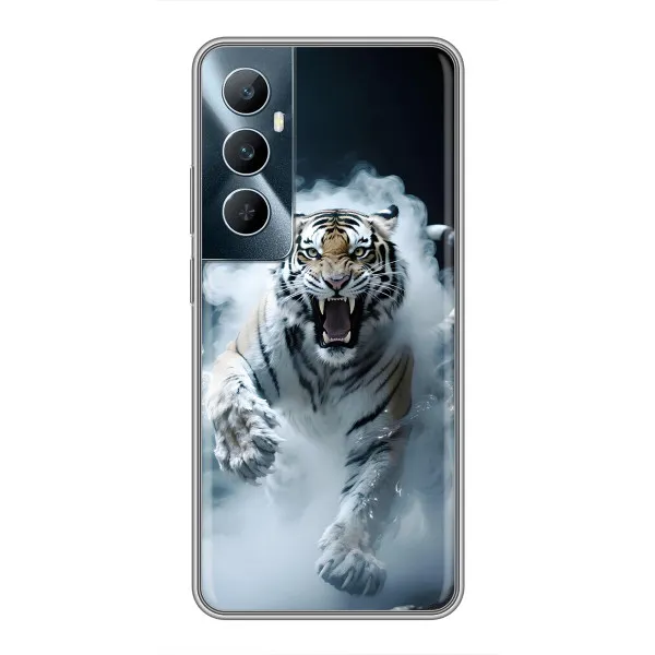 Чехол с принтом «Белый тигр в дыму» для Realme C65 Чехол с принтом «Белый тигр в дыму» для Realme C65