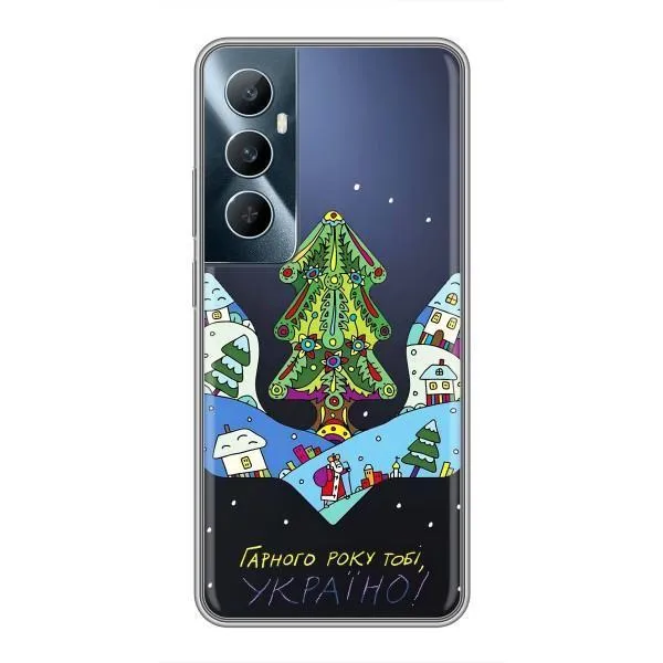 Чехол с принтом «Рождественский герб» для Realme C65 Чехол с принтом «Рождественский герб» для Realme C65