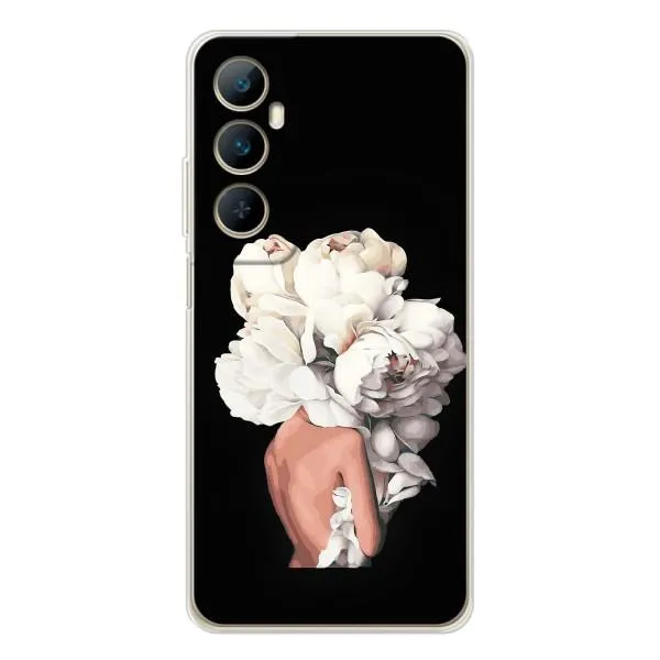 Чехол с принтом «Белые цветы» для Realme C66