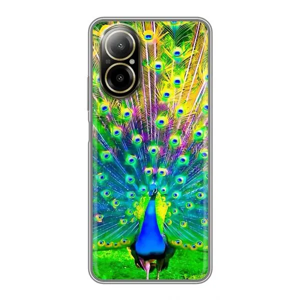 Чехол с принтом «Яркий Павлин» для Realme C67