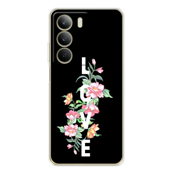 Чехол с принтом «Цветы LOVE» для Realme C71