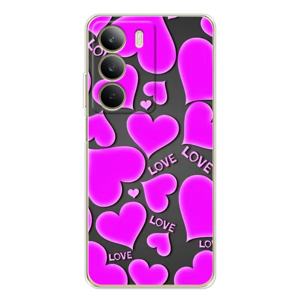 Чехол с принтом «Pink hearts» для Realme C71