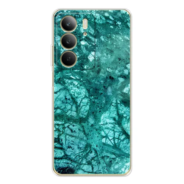 Чехол с принтом «Зеленый мрамор» для Realme C73 5G