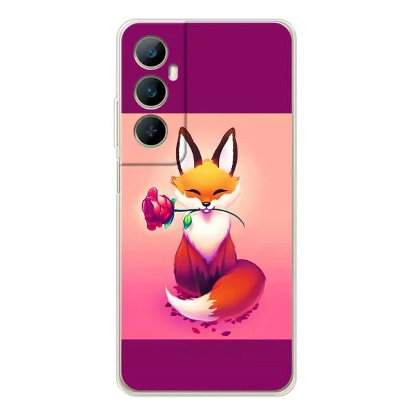Чехол с принтом «Лисичка с розочкой» для Realme C76 Чехол с принтом «Лисичка с розочкой» для Realme C76