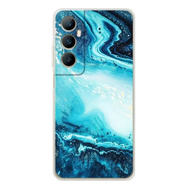 Чехол с принтом «Голубой мрамор» для Realme C76