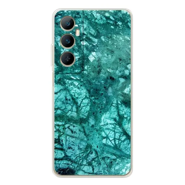 Чехол с принтом «Зеленый мрамор» для Realme C76