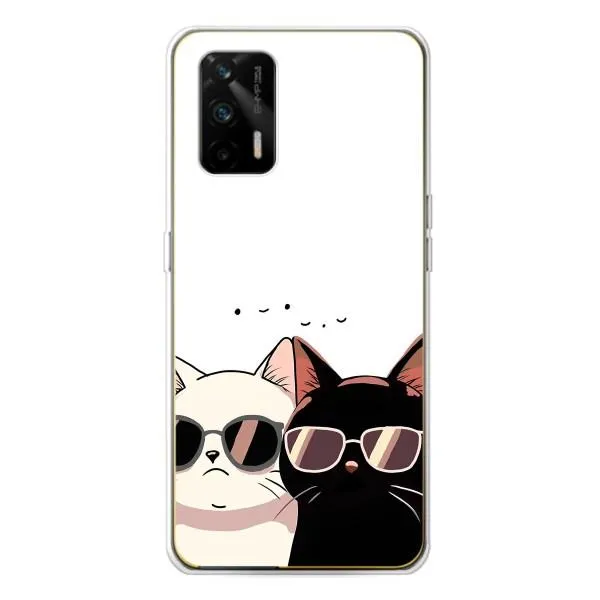 Чехол с принтом «Коты в очках» для Realme GT 5G Чехол с принтом «Коты в очках» для Realme GT 5G