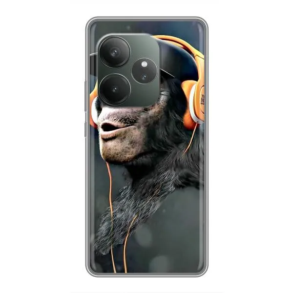 Чехол с принтом «В наушниках» для Realme GT 6 Чехол с принтом «В наушниках» для Realme GT 6