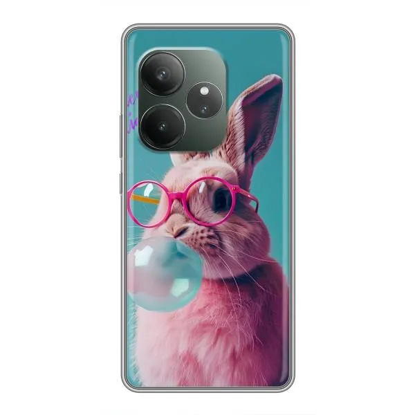 Чехол с принтом «Кролик в очках» для Realme GT 6