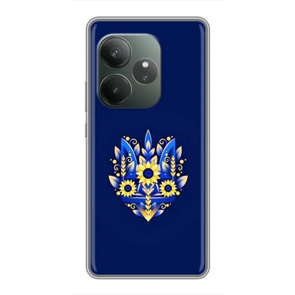 Чехол с принтом «Цветочный Герб» для Realme GT 6T Чехол с принтом «Цветочный Герб» для Realme GT 6T