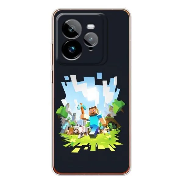 Чехол с принтом «персонажи Minecraft» для Realme GT 7Pro