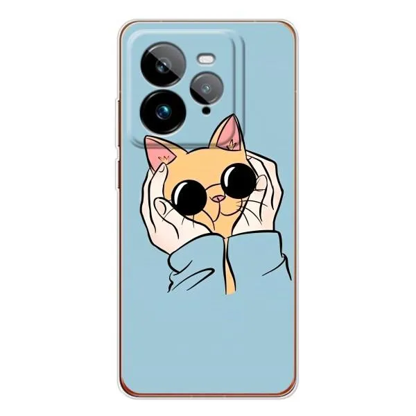 Чохол з принтом «Котик в окулярах» для Realme GT 7Pro Чохол з принтом «Котик в окулярах» для Realme GT 7Pro
