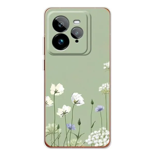 Чехол с принтом «Цветы на зеленом» для Realme GT 7Pro