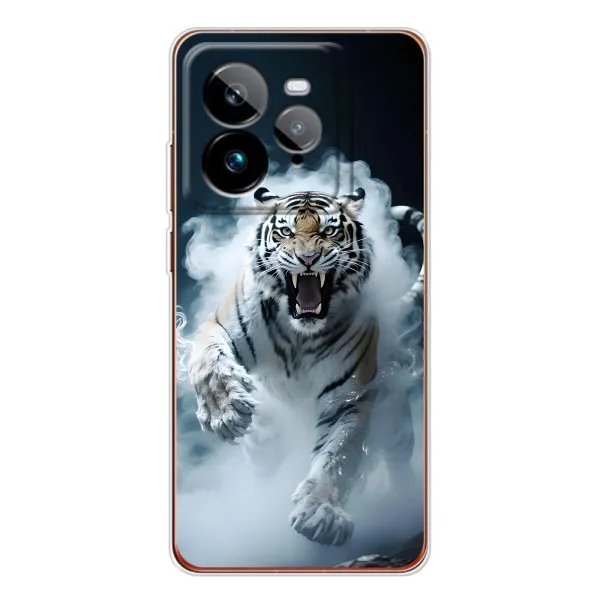 Чехол с принтом «Белый тигр в дыму» для Realme GT 7Pro