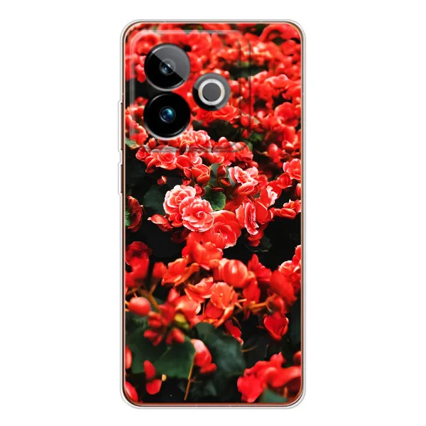 Чехол с принтом «Цветы красные» для Realme GT 7T