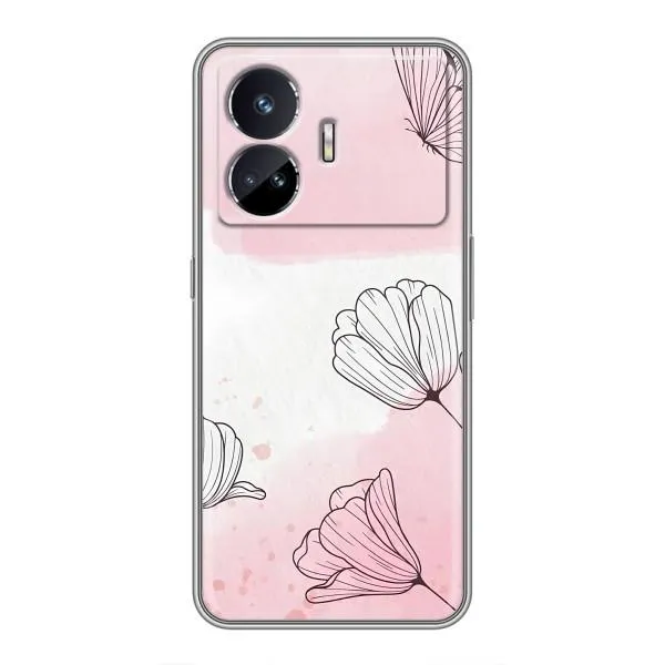 Чехол с принтом «Розовые цветы» для Realme GT Neo 5