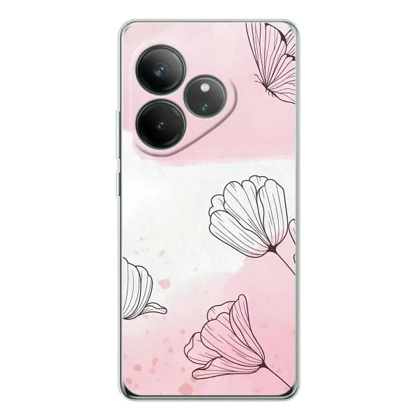 Чехол с принтом «Розовые цветы» для Realme GT Neo 6