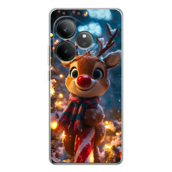 Чехол с принтом «Олень с шарфом» для Realme GT Neo 7 Чехол с принтом «Олень с шарфом» для Realme GT Neo 7