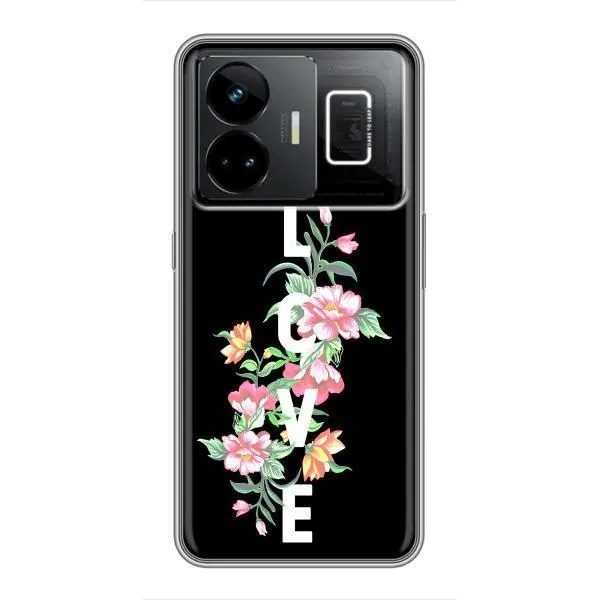Чехол с принтом «Цветы LOVE» для Realme GT3 Чехол с принтом «Цветы LOVE» для Realme GT3
