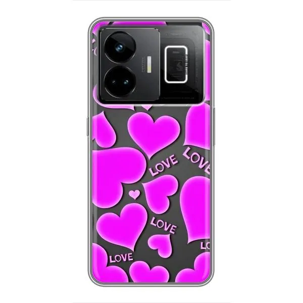Чехол с принтом «Pink hearts» для Realme GT3 Чехол с принтом «Pink hearts» для Realme GT3