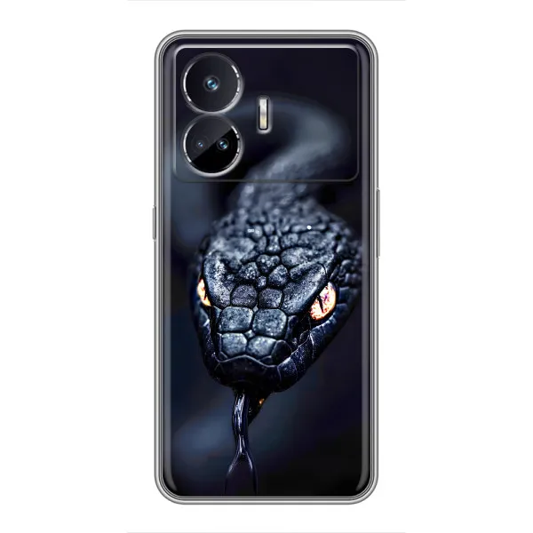 Чехол с принтом «Черная змея» для Realme GT5 Чехол с принтом «Черная змея» для Realme GT5
