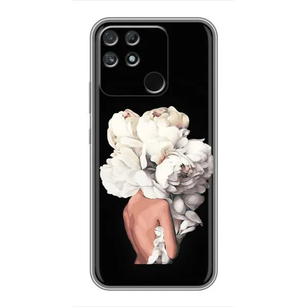 Чехол с принтом «Белые цветы» для Realme NARZO 50A Чехол с принтом «Белые цветы» для Realme NARZO 50A