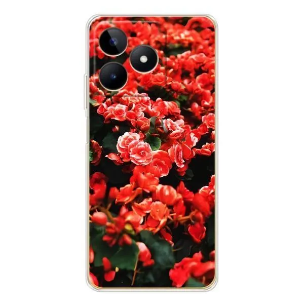 Чехол с принтом «Цветы красные» для Realme Note 60 Чехол с принтом «Цветы красные» для Realme Note 60