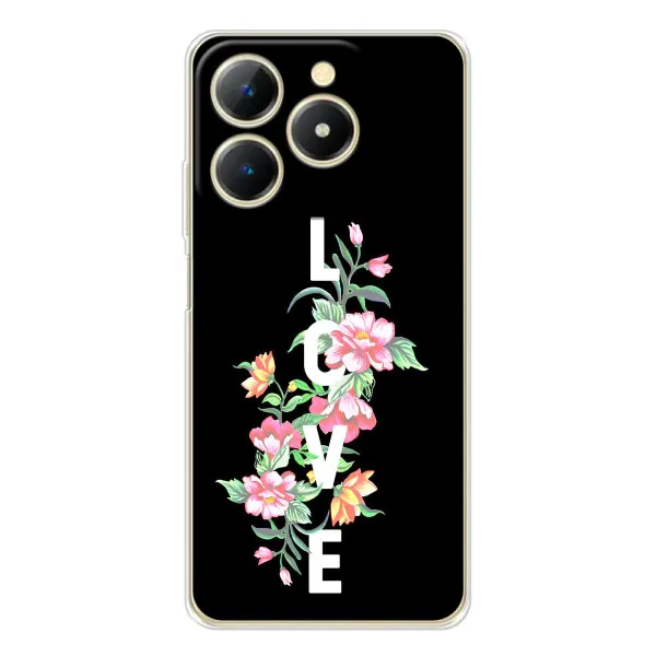 Чехол с принтом «Цветы LOVE» для Realme Note 70 Чехол с принтом «Цветы LOVE» для Realme Note 70