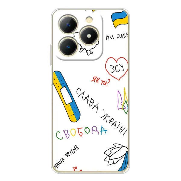 Чехол с принтом «Стикер» для Realme Note 70T
