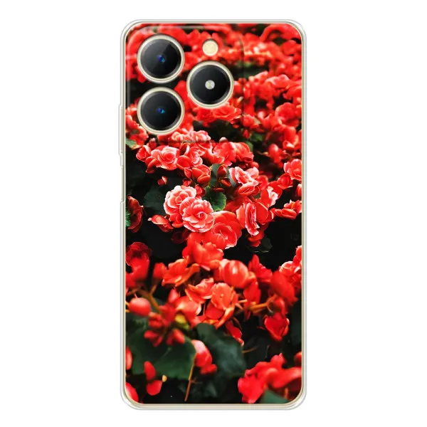 Чехол с принтом «Цветы красные» для Realme Note 70T