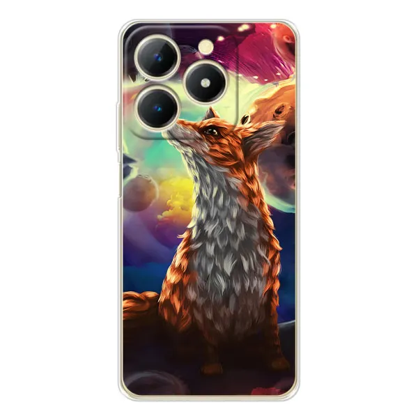 Чехол с принтом «Лисица в космосе» для Realme Note 70T