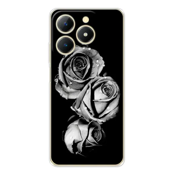 Чехол с принтом «Черная роза» для Realme Note 70T