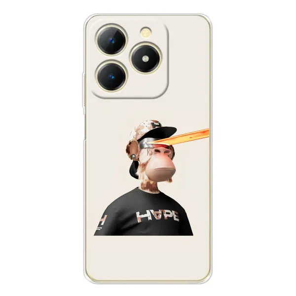 Чехол с принтом «обезьяна NFT в очках» для Realme Note 70T