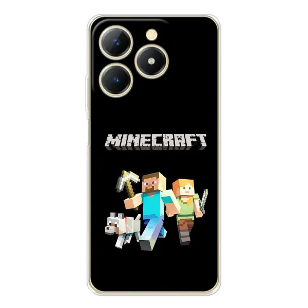 Чехол с принтом «герои Minecraft» для Realme Note 70T