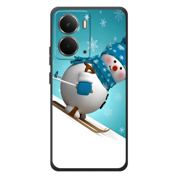 Чехол с принтом «Снеговик на лыжах» для RealMe P3
